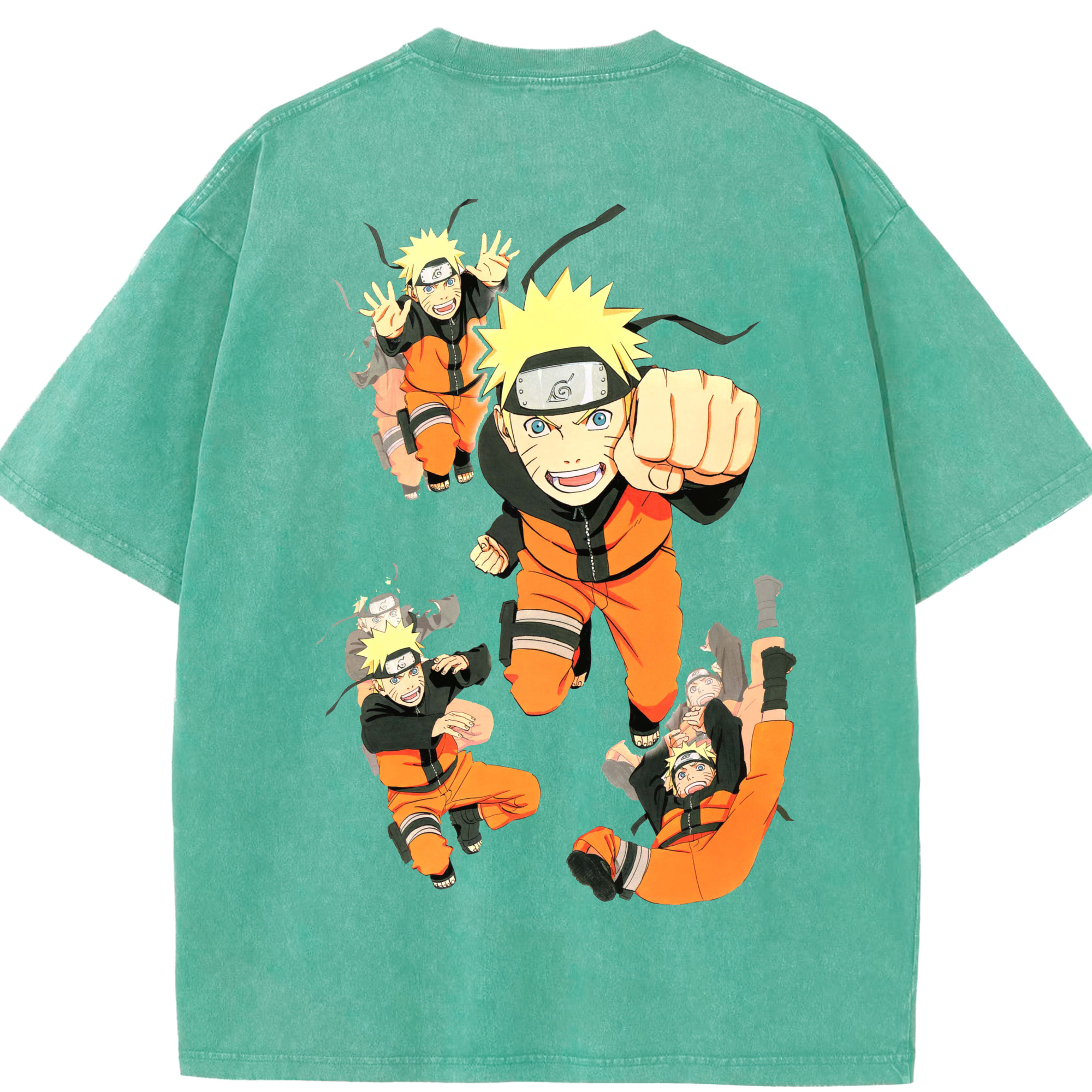 （画像用） NARUTO -ナルト- うずまき ナルト Uzumaki Naruto 綿100% ヴィンテージ風 半袖Tシャツ（背面プリント）